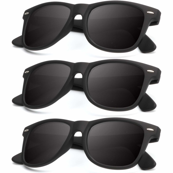 Polariserade solglasögon för män och kvinnor Matt finish Solglasögon Färg Spegelglas UV-skydd (3-pack)