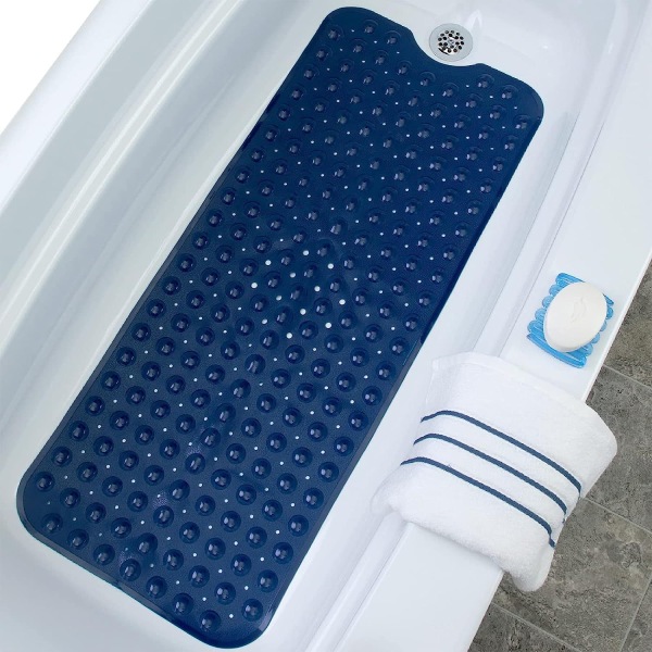 Erittäin pitkä kylpyhuoneen matto, liukumaton ja homeenkestävä | 100x40cm kylpyhuoneen liukumaton kylpyhuoneen matto vahva imukuppi pehmeä kosketus kylpyhuone (läpinäkyvä