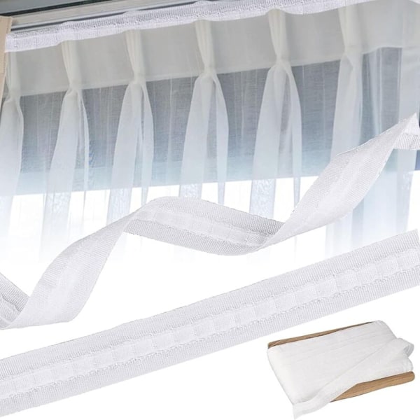 Veckband för gardiner, 3 cm x 30 m, veckband för gardiner, gardintillbehör, för fönstergardiner, dörrgardiner