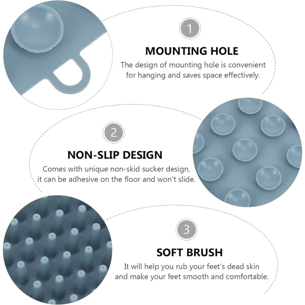 Fotmassasjematte gulvrensende silikon fotrensing fotpeeling rengjøringsmatte bad fotskrubb fotmassasje rengjøringsmatte