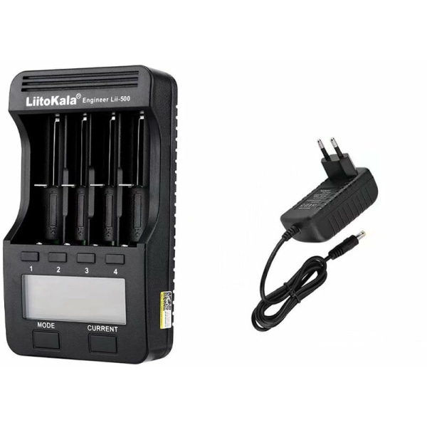 Lii-500 Battery Charger Intelligent Charger with 4 Battery Slots LCD Display for Ni-Mh Ni-Cd Li-Ion Rechargeable Batteries Support,(Charger)