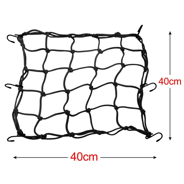 Elastisk bagagenet, 2 stk. elastiske bungee-reb med kroge, motorcykeltilbehør lastnet til hjelmholder og bagageholder, til motorcykler og cykler