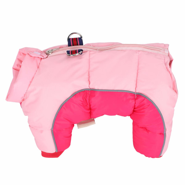 Hund vinter snø dress firbente bukser rosa（12#）