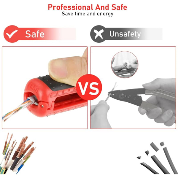 Universel kabelstripper, SK5 / RG6 / RG59 lavspændingskabel, Denide Electric kabelstripper til kabler Ø 8 mm - 13 mm