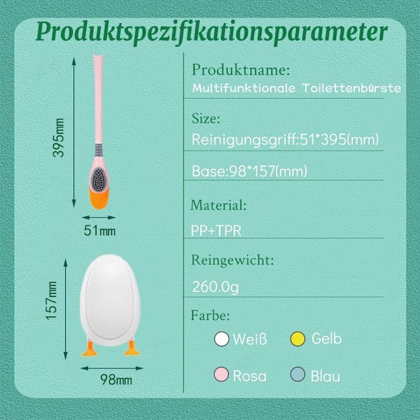 Joustava silikoninen WC-harja, litteä WC-harja, nopeasti kuivuva WC-harja, ripustettava WC-harja, silikoninen WC-harja pidikkeellä (vaaleanpunainen)