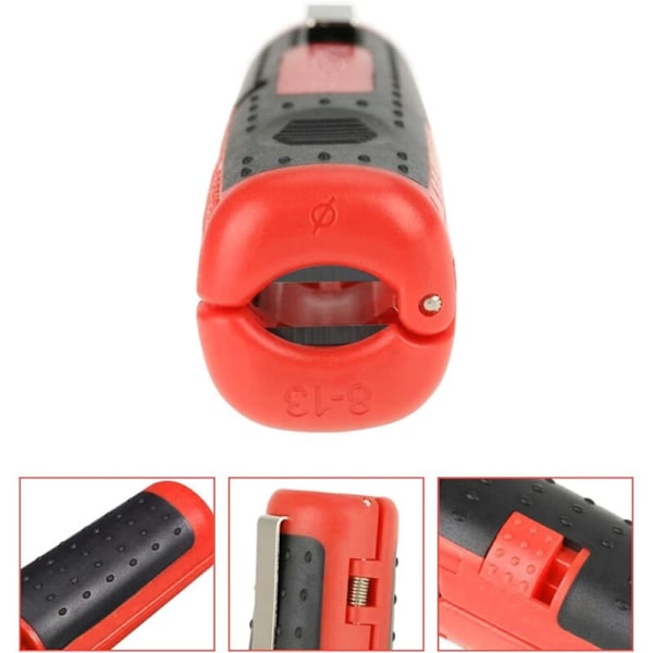 Yleismallinen kuorintatyökalu, SK5 / RG6 / RG59 pienjännitekaapelille, Denide Electric -kaapeli kaapeleille Ø 8 mm - 13 mm