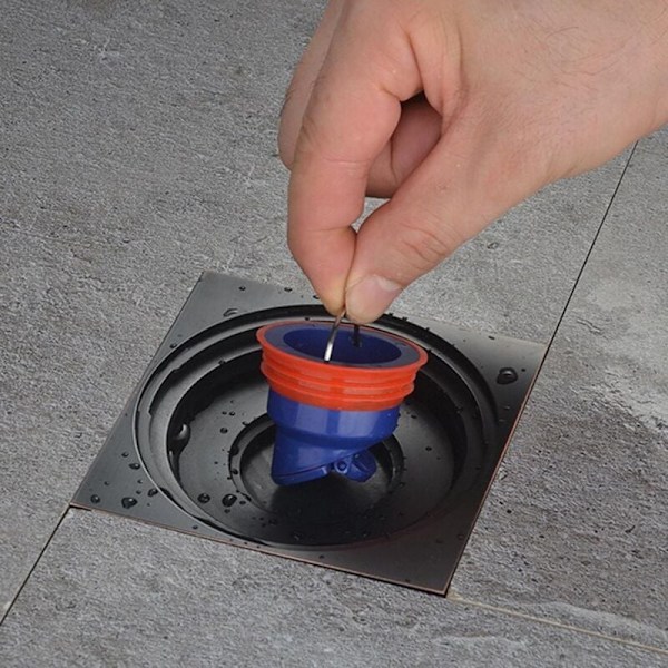 Dusjing, anti-tilbakestrømning, anti-oksiderende gulvavløp, for kjøkken, bad, silikon, anti-stikk, rask avløpsventil, 5,3 × 5,3 cm