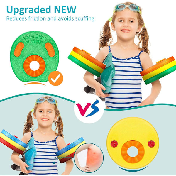 6 st/set barn arm flytbricka, lär dig simma armring EVA skumhjälp, barn simning arm band pool set, baby simning flytbricka barn arm band simning tra