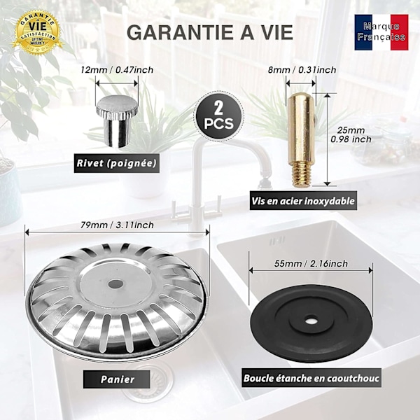 Diskproppar - Set om 2 - Diskhossil - 79MM - Universal diskproppar i rostfritt stål - Diskho/Diskho - Diskhossil