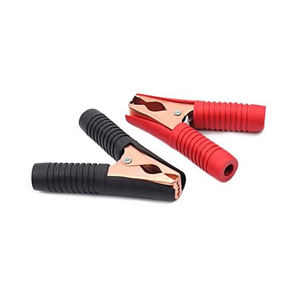 2 stk. Alligator Klemmer til Jump Starter Batterilader (Sort + Rød)
