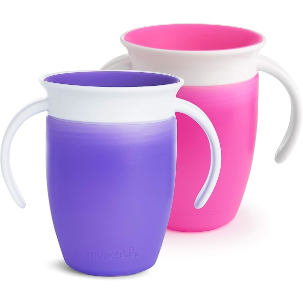 Yksi vaaleanpunainen juomalasi, yksi violetti juomalasi - Miracle 360 Learning Cup