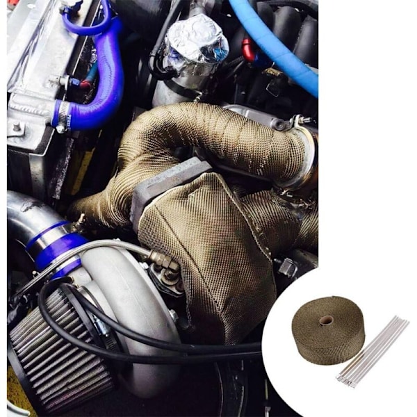 50mm titanium magma termisk isoleringsstrimmel keramik 10m + 10 clips af 30cm rustfrit stål til manifold tuyeau