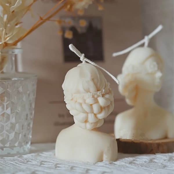 Romantisk flicka DIY ljusform Ljusform (1 st)(Stängda ögon)