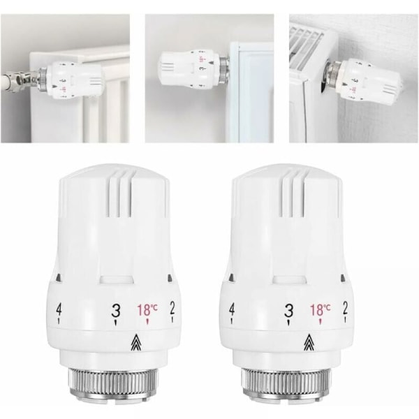 Sett med 4 termostathoder, termostatisk radiatorventil, termostatisk radiatorhode, termostatisk radiatorventil M30 x 1,5