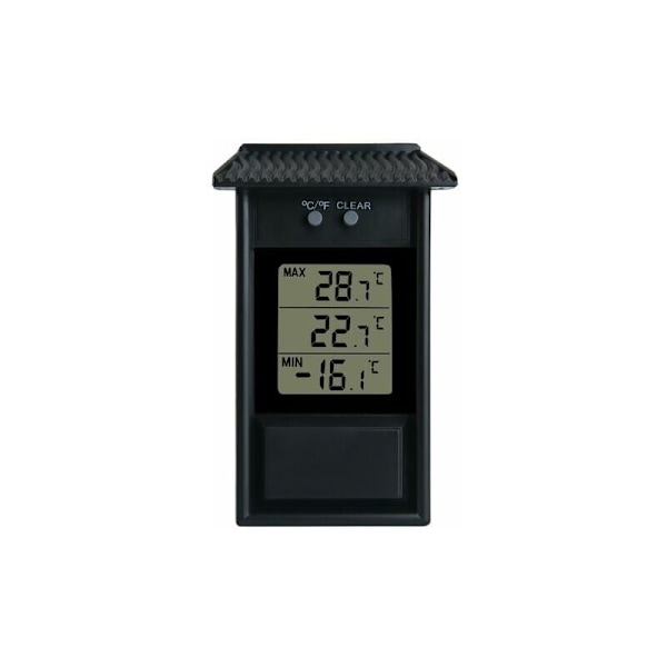 Växthustermometer, Vattentät Digital Växthustermometer Monitor 0.1°C Upplösning, -20 till 50°C Temperaturområde, Väggbatteridriven (Svart)