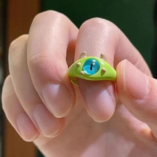 (Set om 5) Cartoon Shape Alloy Monster Ring - Barnring - Cartoon Alloy Material - Söt Present till Flickor - Cartoon Monster Ring