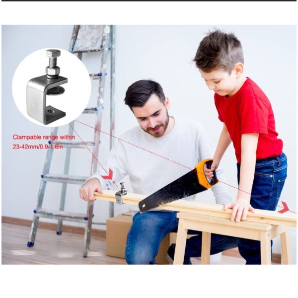 3 stycken 65mm kraftiga 304 rostfria C-klämmor, för klämmor, tänger  spännskruvar, träbearbetningsverktyg, DIY  bilreparation