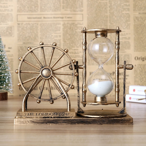 Gyllene timglas prydnad för retro hemmakontor dekoration gåva