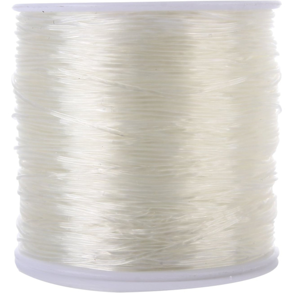 80m elastisk sladd 1mm elastisk sladd hantverkssladd elastisk tråd (transparent, 80m)