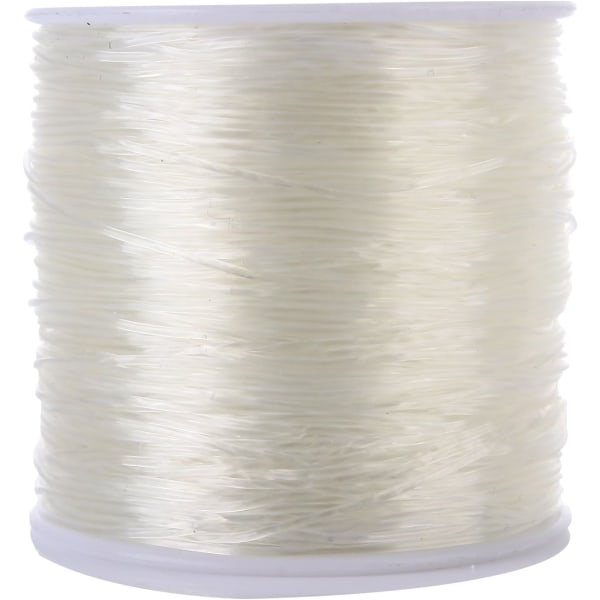 80m Elastisk Snøre 1mm Elastisk Snøre Håndverkssnor Elastisk Tråd (Transparent, 80m)