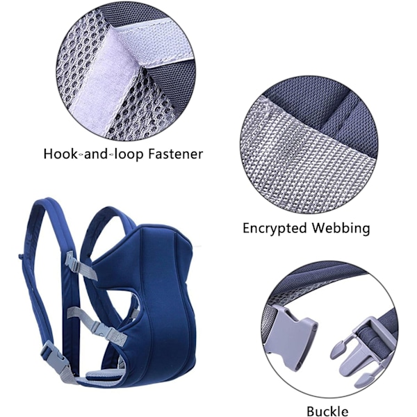 Ergonomisk justerbar baby carrier spedbarn bæresele bomull hofte sete baby carrier nyfødt fysiologisk bæresele stropp for 3,5-15 kg baby marineblå,