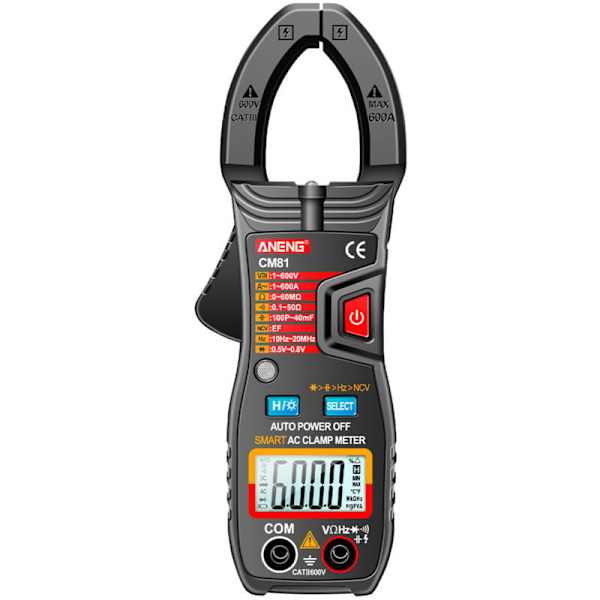 CM81 Intelligent amperemeter tang AC type tang multimeter tang 6000 punkter voltmeter med automatisk område 600a memeter meter modstand med po