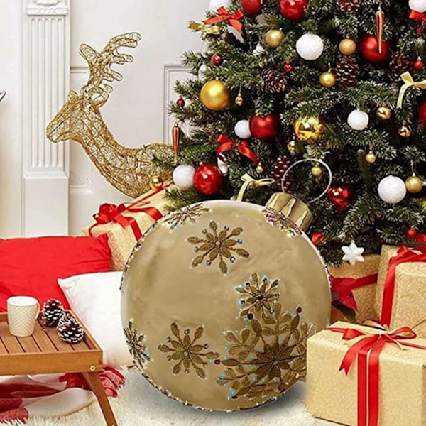 Juldekoration, 60 cm utomhus jul uppblåsbar boll, gigantisk jul uppblåsbar boll, julgransdekorationer, utomhus jul uppblåsbar