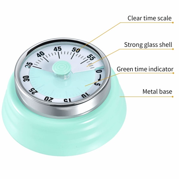 Kök Timer, Kök Nedräkningsmatlagningstimer Påminnelse, Inga Batterier Krävs Magnetisk Mekanisk Timer Tidsstyrningstimer