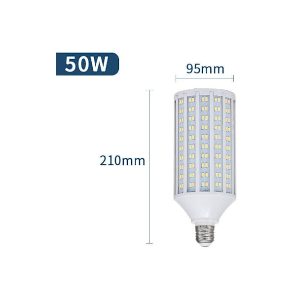 E40 LED-lampor 50W Kallvitt LED-ljus 6500K, 4400LM, AC 85-265V, motsvarar