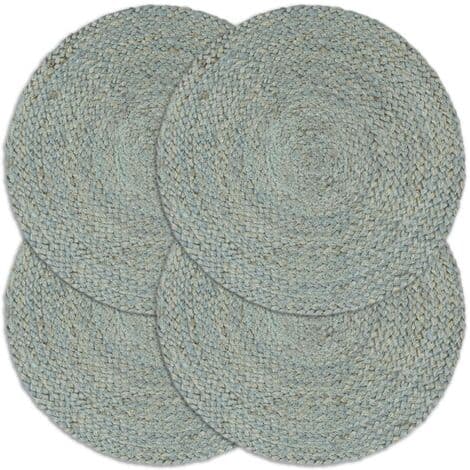 Placemattor 4 st Slätt Olivgrön 30 cm Rund Jute