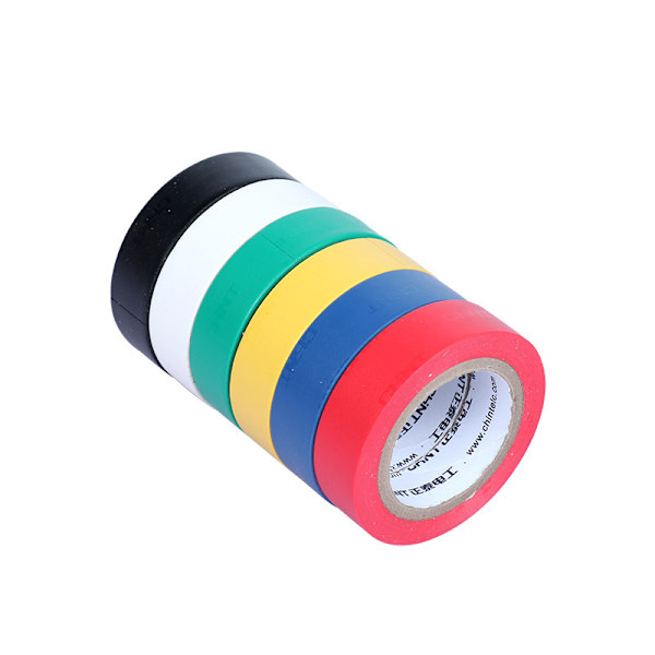 Tejppaket med 10 färgade vinylplasttejp, flerfärgad