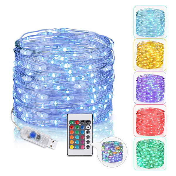 Jouluvalosarja 5m 50 LED-valosarja väri 16, valoisa valo, sisä- ja ulkovalosarja, USB-lataus 4 valoa/vedenpitävä I