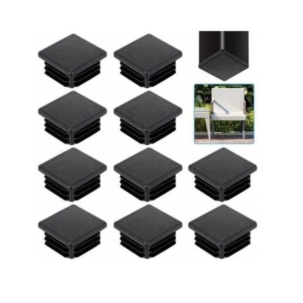 20 PCS Square Pipe Plug 30*30mm Black Square Tube End Cap Plastic Square Tube End Cap Square Lam End Solid Chair Tube End Cap