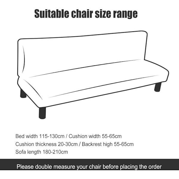 Sofatrekk uten uttrekkbar armlene, sofatrekk uten universalarm, fullt dekkende beskyttende sammenleggbar sofa, enkel å installere og rengjøre, 3-seters cli