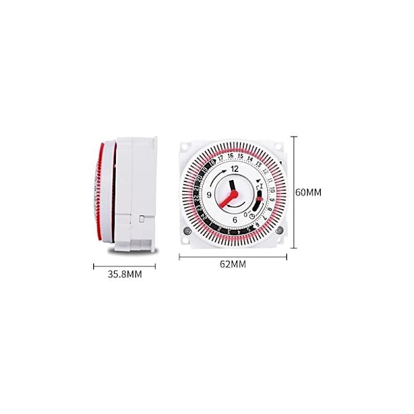 ClockMechanical Timer 250V Timer Påminnelse 15 Minutter 24 Timer Kjøkken Nedtelling Energibesparende Kontroller Industriell Timer Bryter