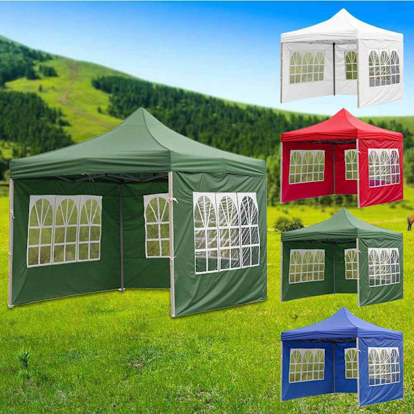 Paviljongstaketduk, Vattentät Tälttak med Romerskt Fönster, Perfekt för Fest, Bröllop, Picknick (Stålram och Överkast Ingår Ej) (Vit 9*2M)