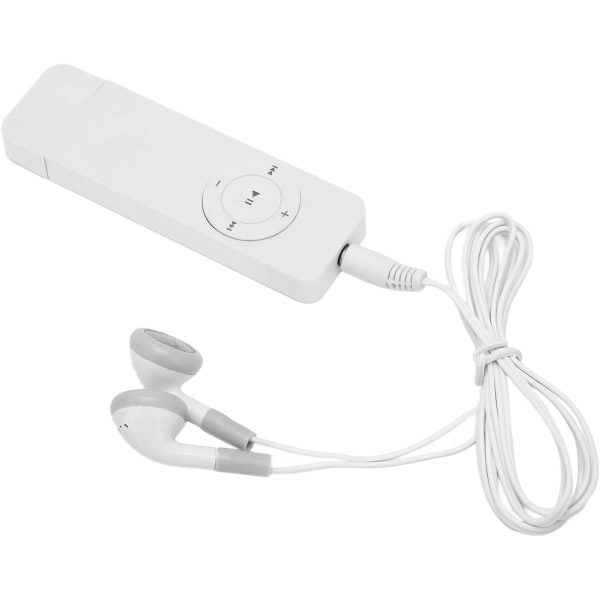 (Hvit) MP3-spiller, Student USB MP3-spiller Barne-MP3-spiller Walkman Uten lydtap Plug-in minnekort Utvidbar opptil 64 GB Ikke inkludert, f