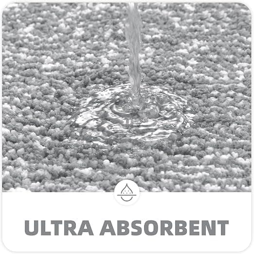 40x60cm (Grå) Skridsikker Bademåtte, Maskinvaskbar Absorberende Brusebadsmåtte, Blød til Badeværelse, Køkken