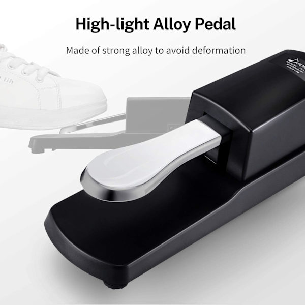 Klaver Sustain Pedal, Heavy Duty Elektronisk Keyboard Synthesizer Digital Piano Sustain Pedal med Cali Polaritetsswitch