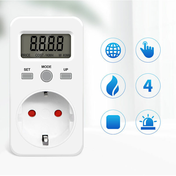230V 16A digital energimåler strømmåler med LCD-display