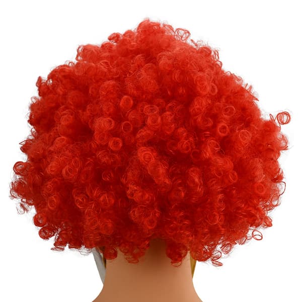 Läskig clownmask med rött hår, en storlek, läskig, röd