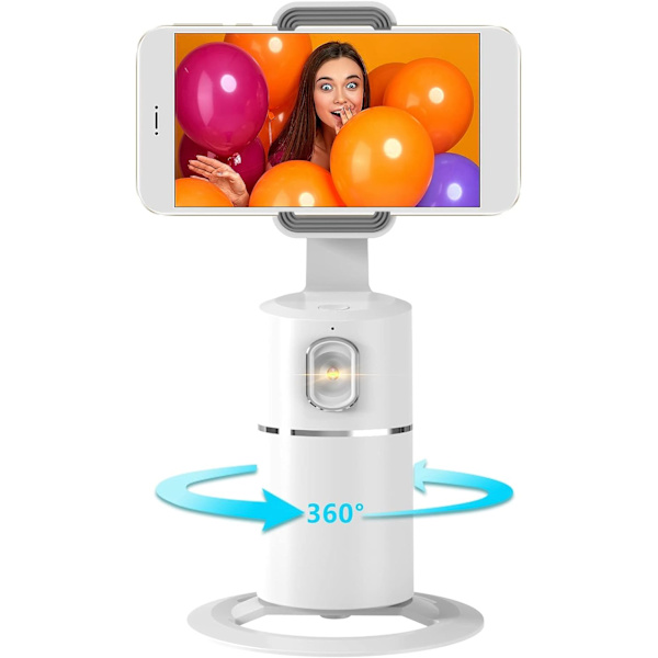 Smart Phone Holder Selfie Stick, Kamera Auto AI Tracking 360° Fotos og Videoer - Live Stream - Videoopkald - Kameramand - Live Video Chat til iPhone