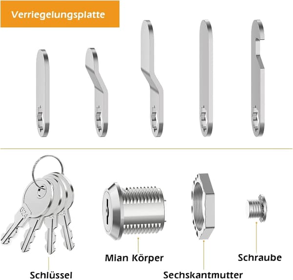 4-knapps postkasselåsplate - 16 mm, 18 mm for postkasser og skap