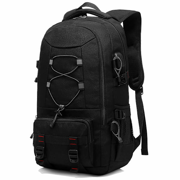 45L Trekking Rygsæk Vandtæt Multifunktionel Vandrer Rygsæk Rejse Laptop Rygsæk Mænds Til Camping Bjergbestigning Cykling, Sort