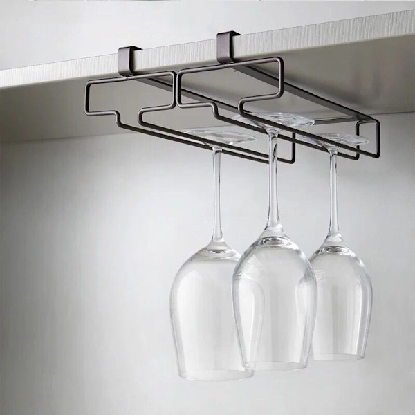 Insats Glas Hållare Hängande Kopp Hållare med 2 Platser för Glas, Järn