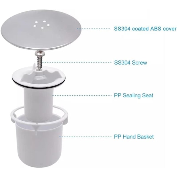 Slukpropp for dusj - 90 mm/115 mm - Enkelt å installere reservedel!