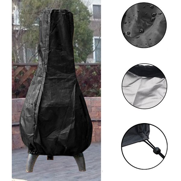 84x21/48cm Vattentätt runt eldfatsöverdrag, Utomhusöverdrag för hemmet Grillöverdrag BBQ Skyddsöverdrag BBQ Gångöverdrag med åtdragningssnöre, exteriör