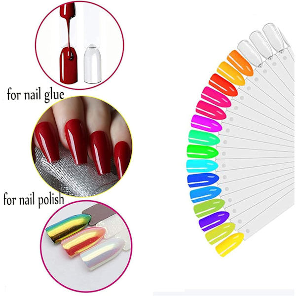 Nagelfärgkarta 50 st, Falska naglar Display Nagelövningsverktyg Färgpalett för Nagelövningsdesign... (Transparent)
