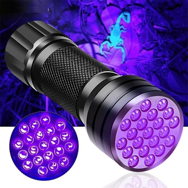 UV 21LED UV lommelykt uv395 billettkontroll spot lilla lommelykt