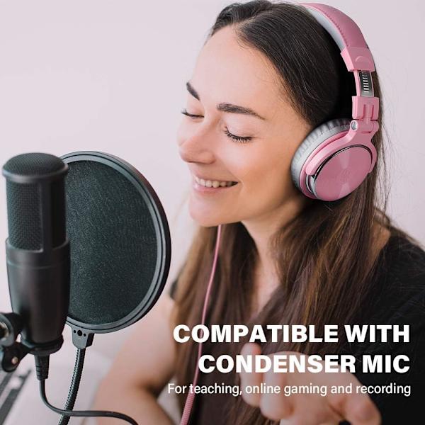 Trådburna over-ear-hörlurar Studioövervakning och mixning DJ-stereohörlurar för AMP-datorinspelning Podcasting-tangentbord Gitarr Laptop(Sakura powd